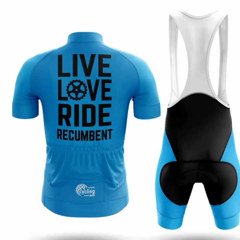 Recumbent Cycling Long Sleeve Jersey Live Love Ride Blue/Orange/Purple