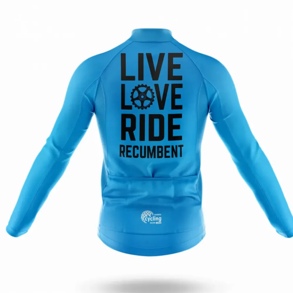 Recumbent Cycling Long Sleeve Jersey Live Love Ride Blue/Orange/Purple