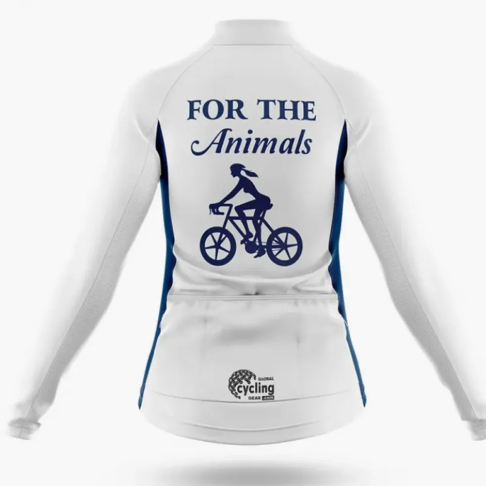 For The Animals Women's Cycling Shorts White/Blue/Black