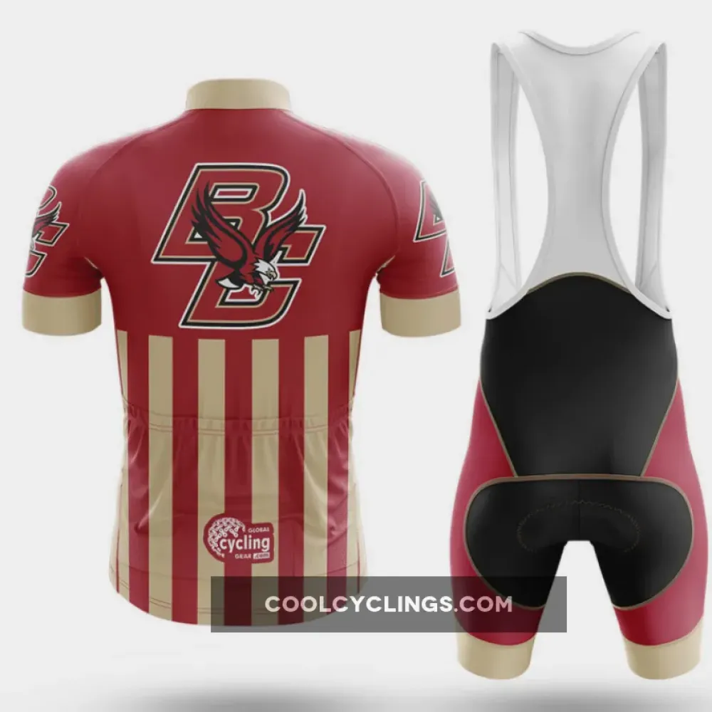 Boston College USA Cycling Bibs Comfortable Black/Burgundy/Gold