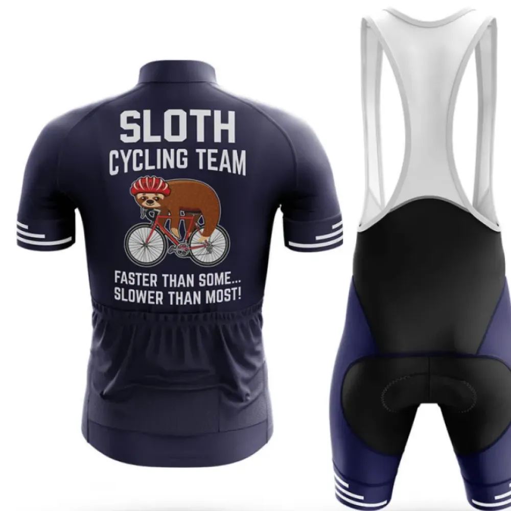 Sloth Cycling Team V10 Unique Design Navy/White/Purple
