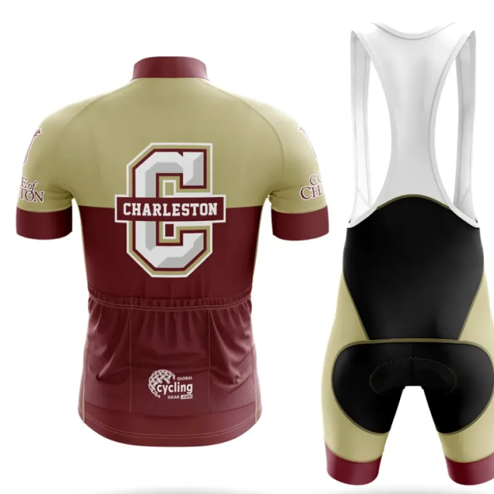 College of Charleston Cycling Bibs Ver.2 Comfortable Black/Gold/White