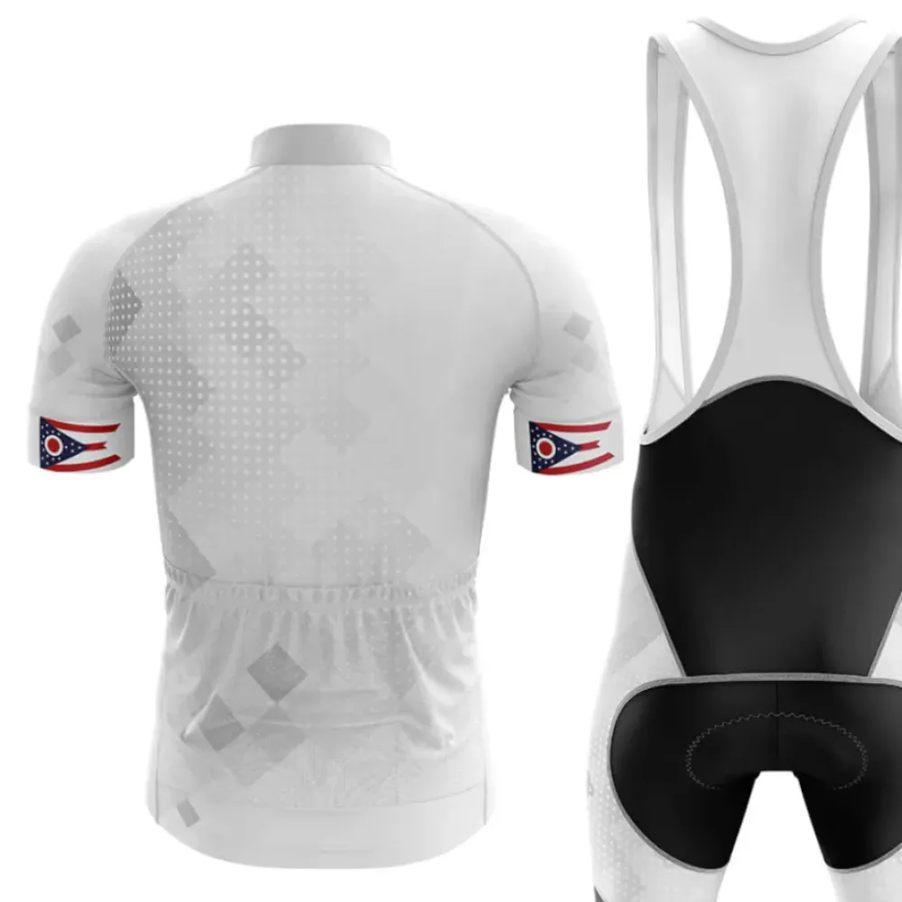 Ohio Cycling Bibs Ver.2 Breathable White/Black/Red