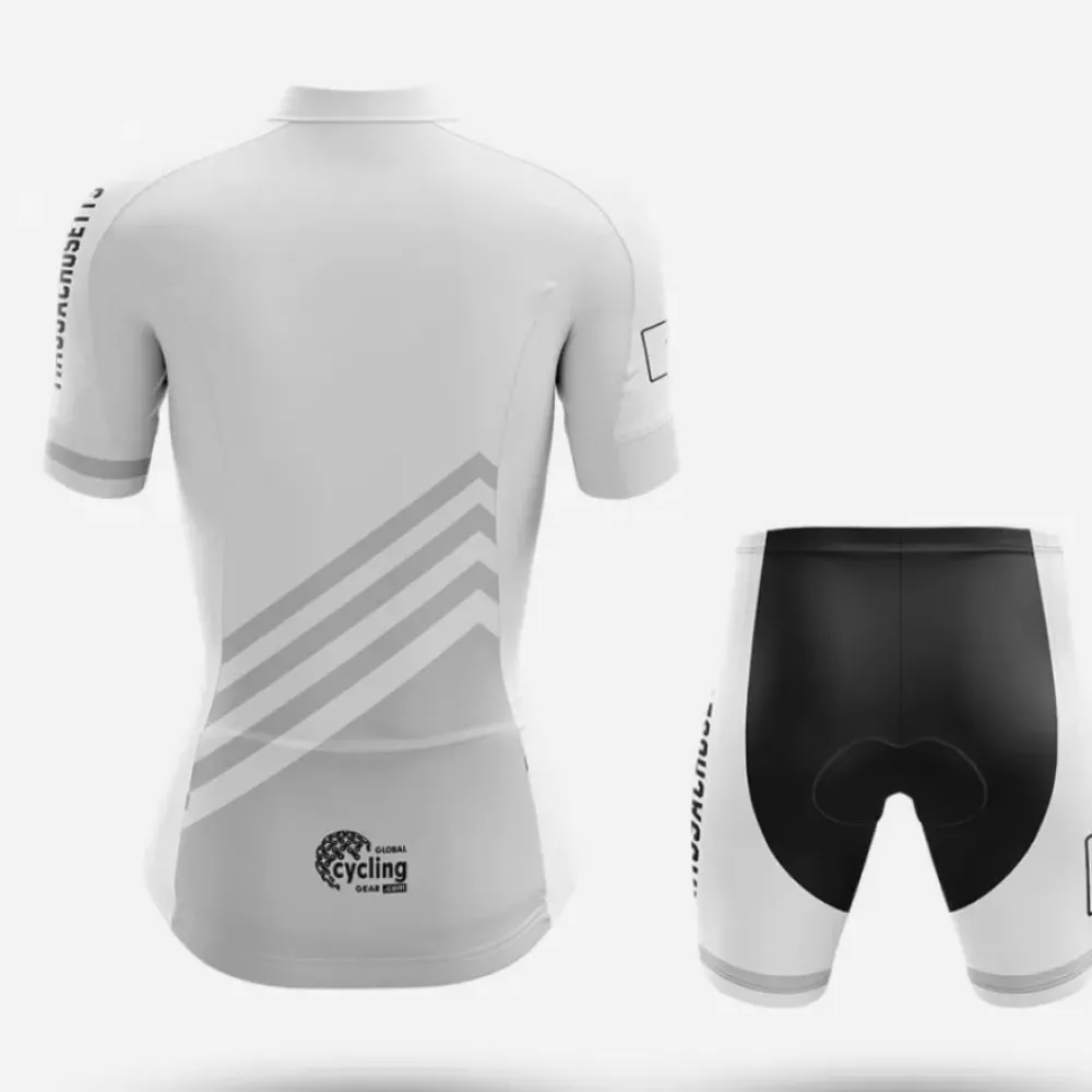 Massachusetts S4 White Cycling Jersey Women Gray/White/Black