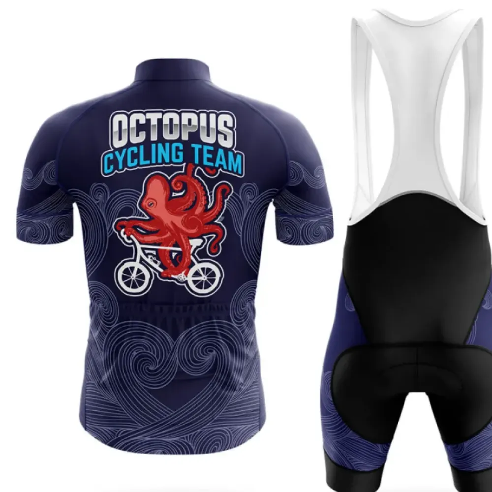 Octopus Cycling Team Unique Design Navy/White/Purple