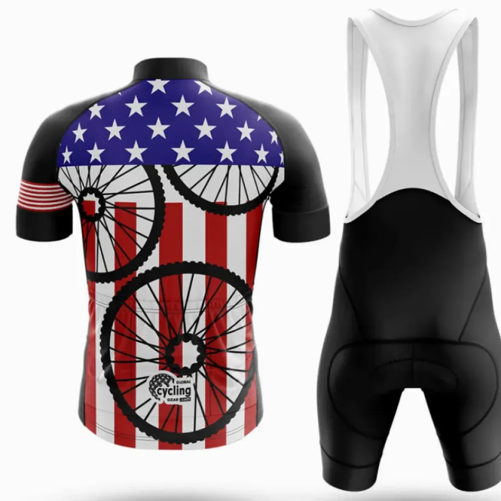 USA Wheels Cycling Bibs Comfortable White/Black/Grey