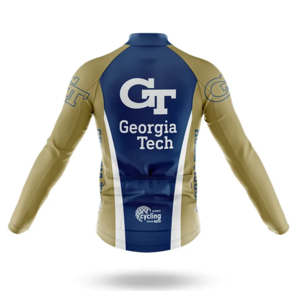 Georgia Tech Long Sleeve Cycling Jersey Blue/Gold/White