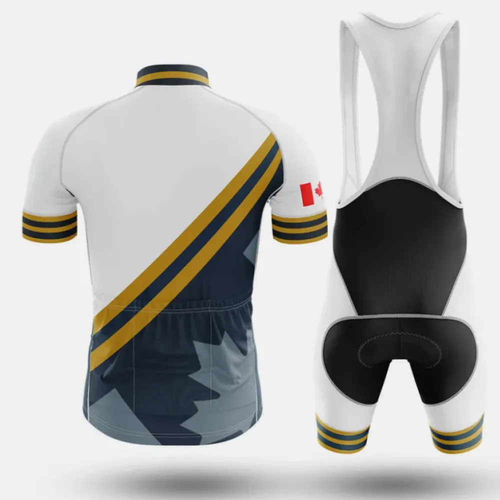 Canada V15 Cycling Bibs Canadian Flag White/Black/Gold