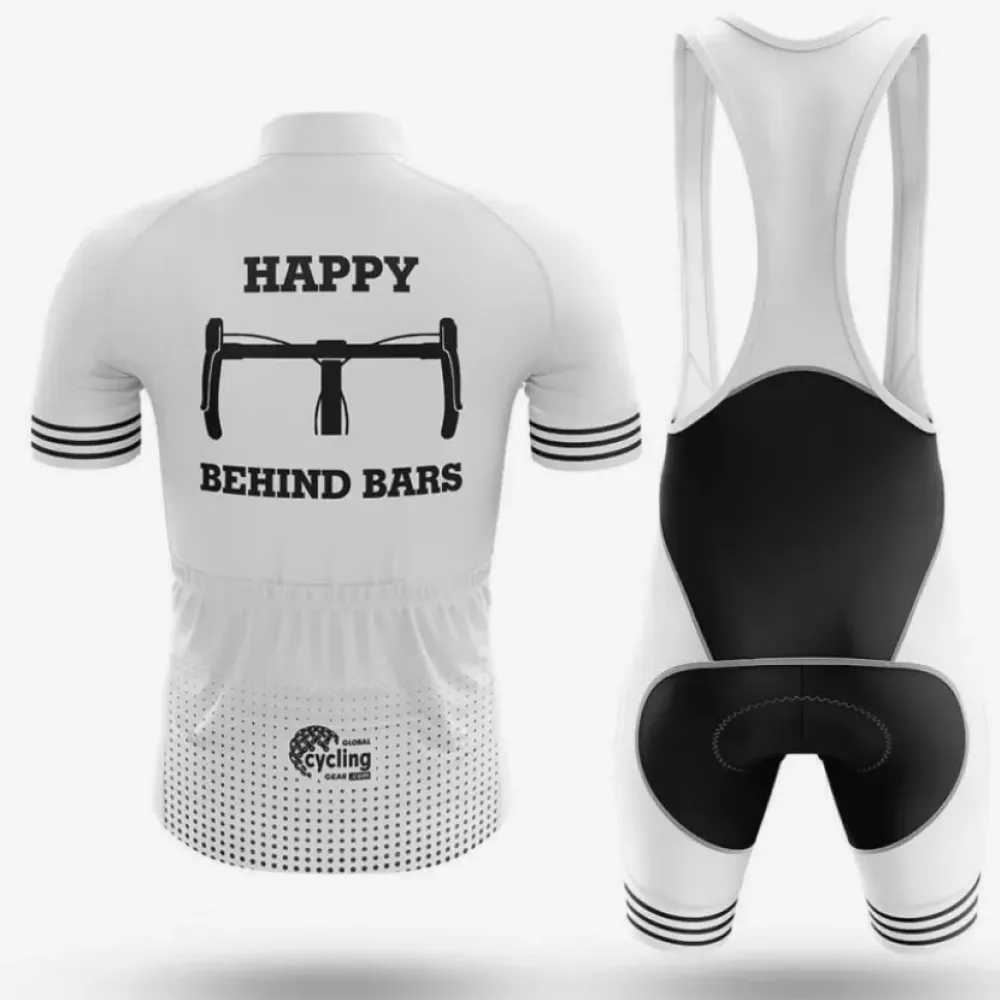 Cycling Kit Happy Behind Bars White/Black/Grey