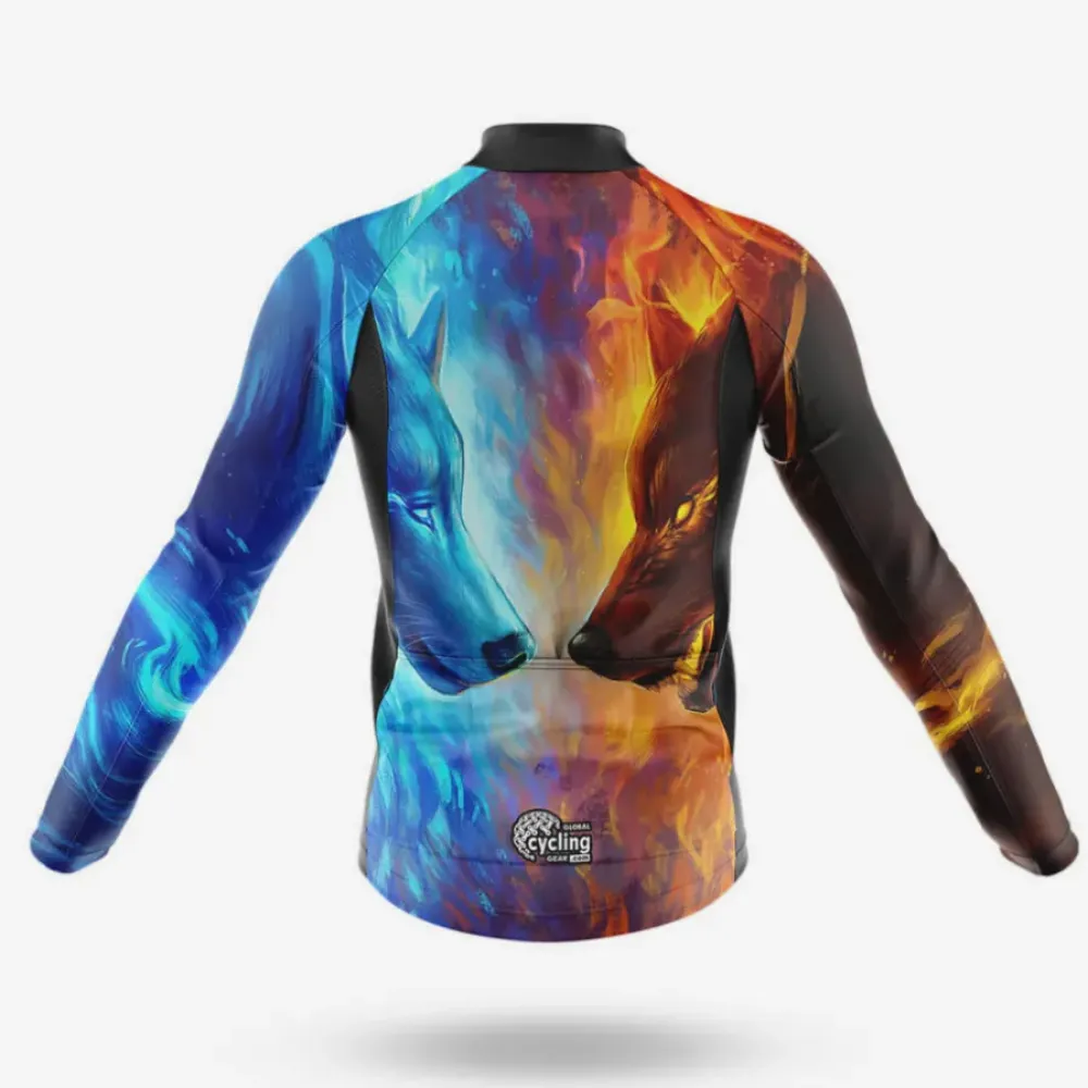 Cycling Kit Wolf Fire and Ice Blue/Orange/Black