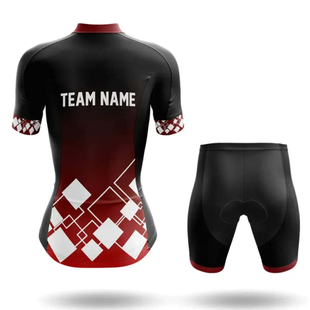 Custom Team Name V19 Red/Black/White Long Sleeve Cycling Jersey