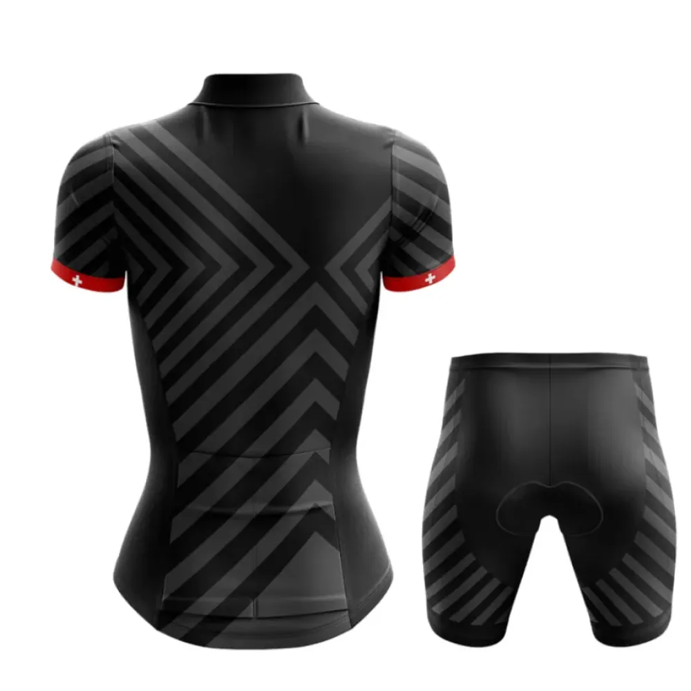 Switzerland V13 Cycling Shorts Black/Red/Grey