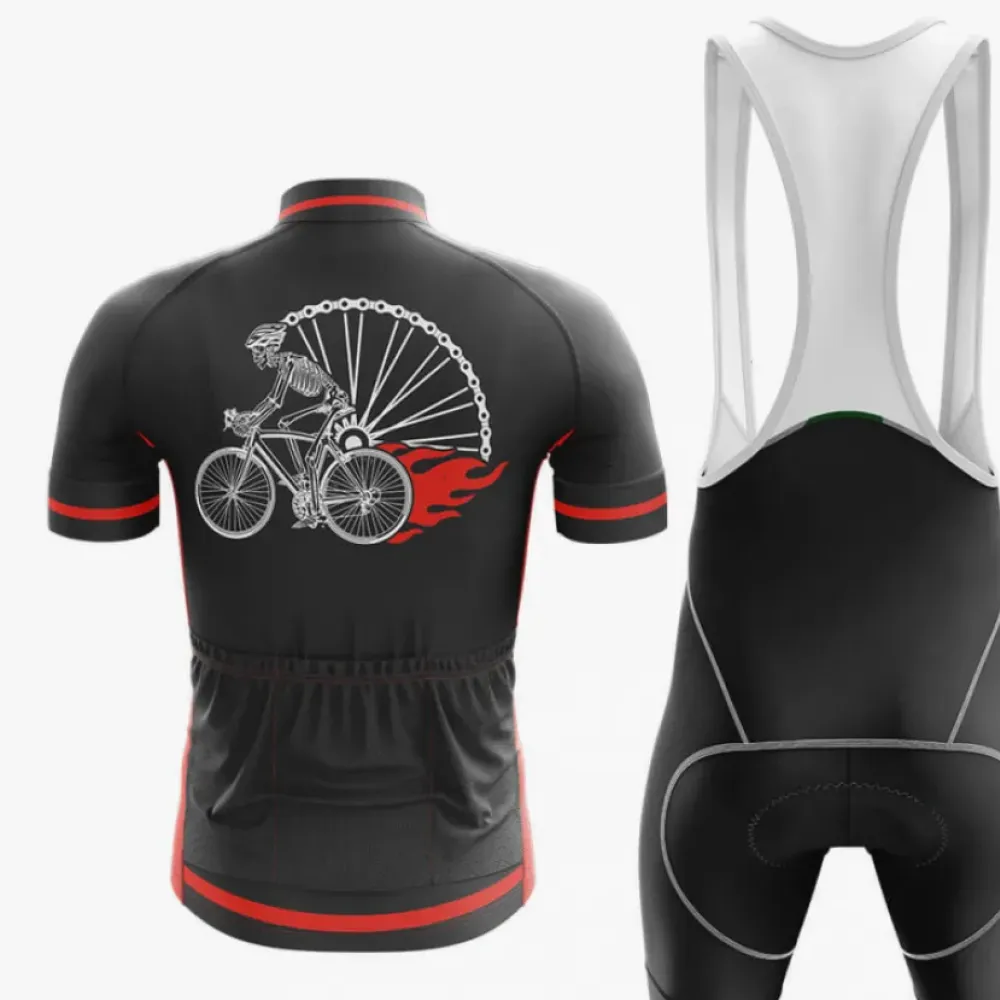 Born For Speed Cycling Jersey Ride Or Die Black/Red/Orange