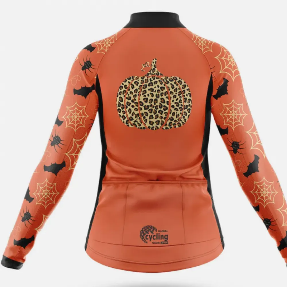 Leopard Pumpkin Women's Cycling Kit Full Set Orange/Black/Brown