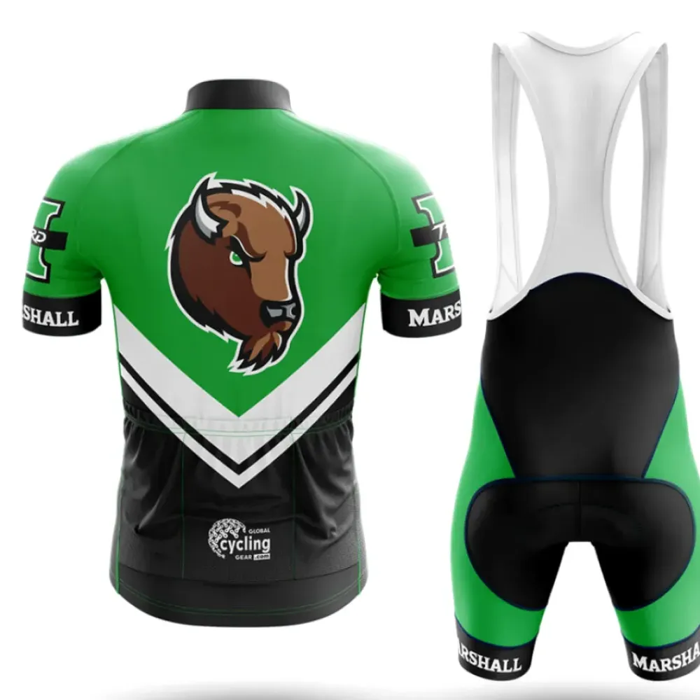 Marshall University Long Sleeve Cycling Jersey Buffalo Green/Black/White