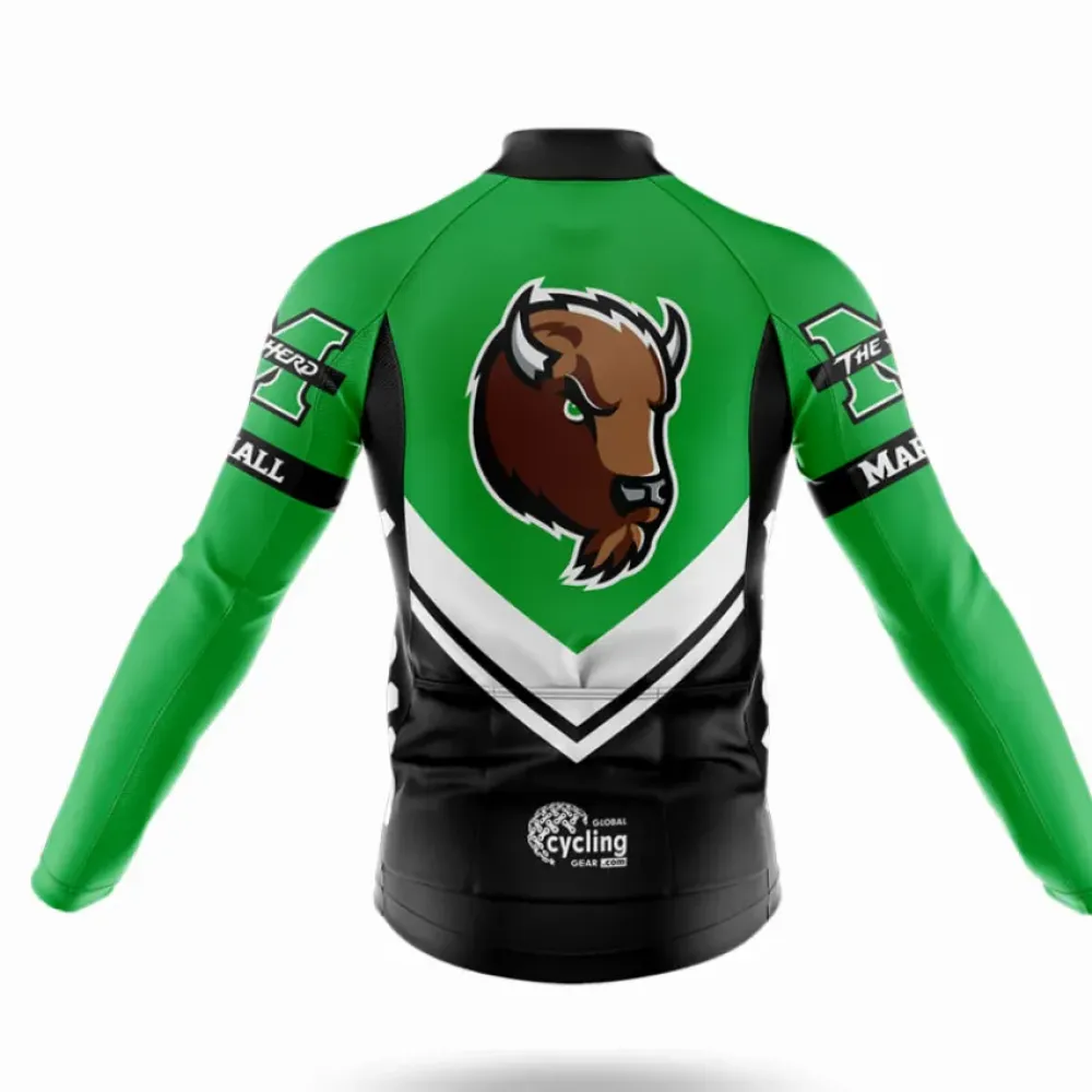 Marshall University Long Sleeve Cycling Jersey Buffalo Green/Black/White