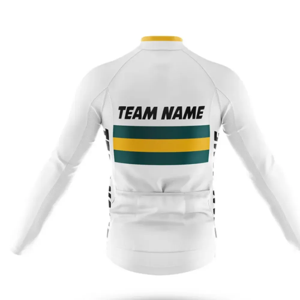 Custom Team Name M20 Cycling Jersey White/Gold/Dark Green