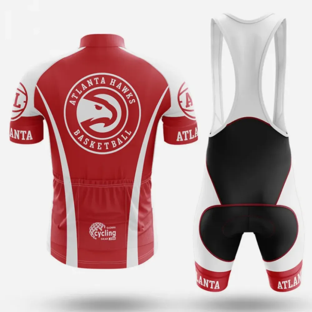 Atlanta Cycling Bibs Breathable White/Red/Black