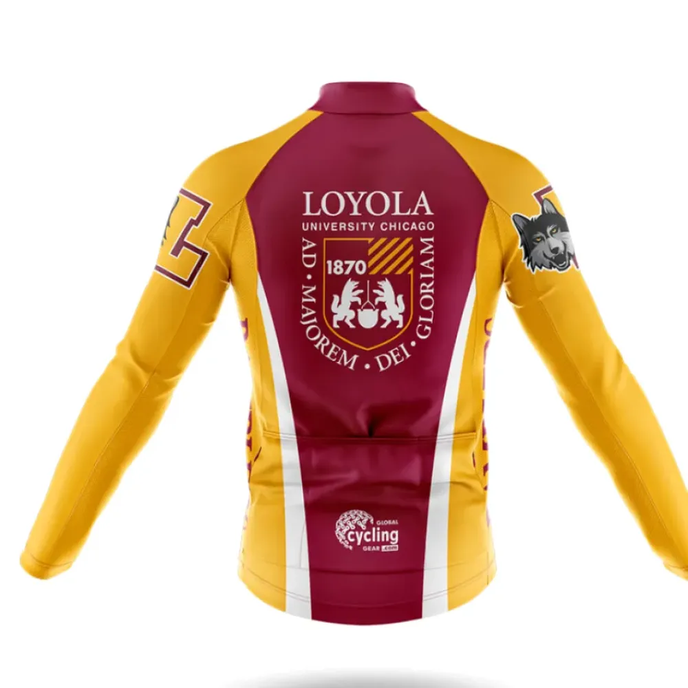 Loyola University Chicago Cycling Bibs Wolf Yellow/Black/Burgundy