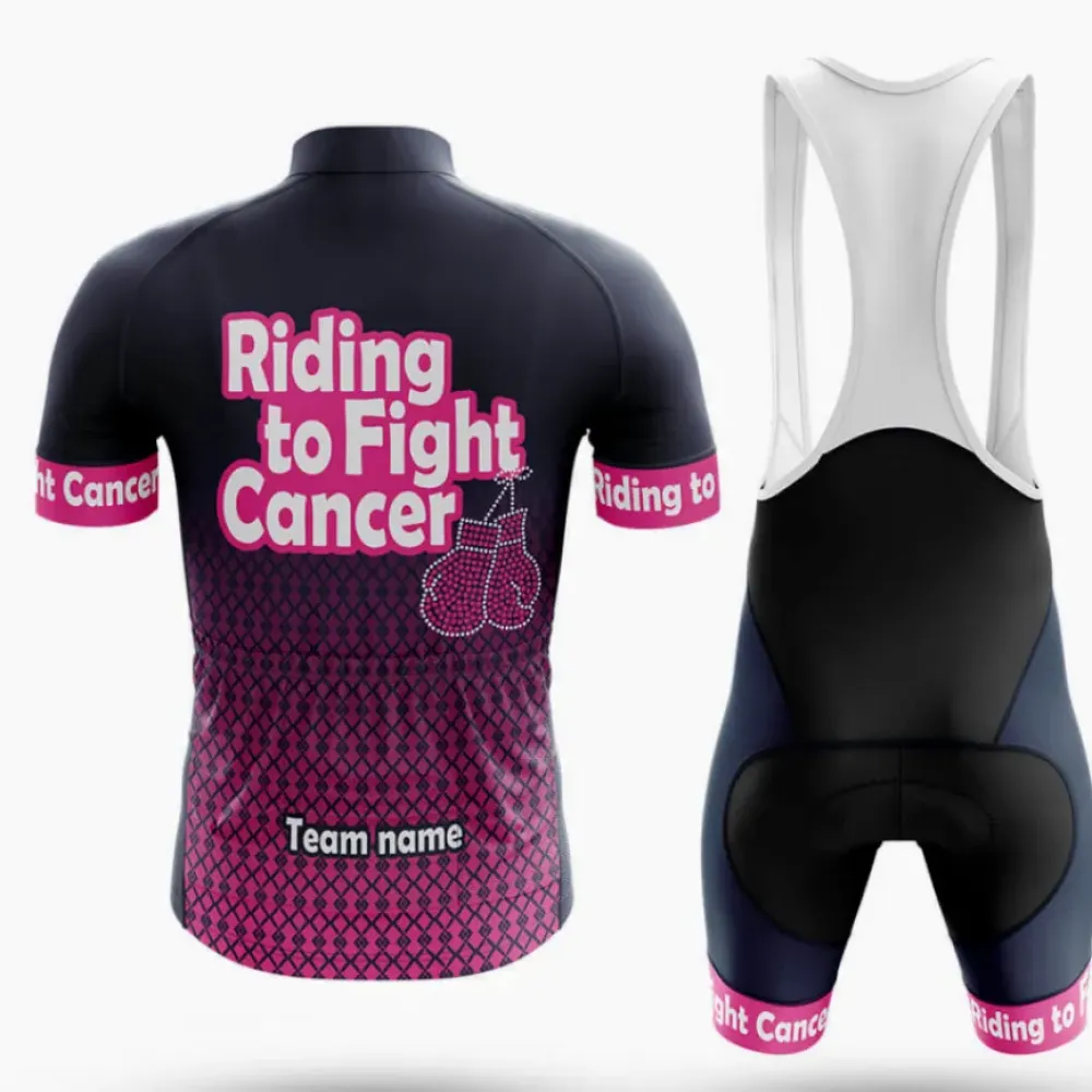 Cycling Jersey Riding To Fight Cancer Black/Purple/White