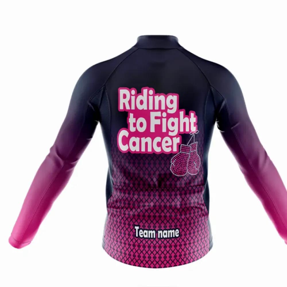 Cycling Jersey Riding To Fight Cancer Black/Purple/White