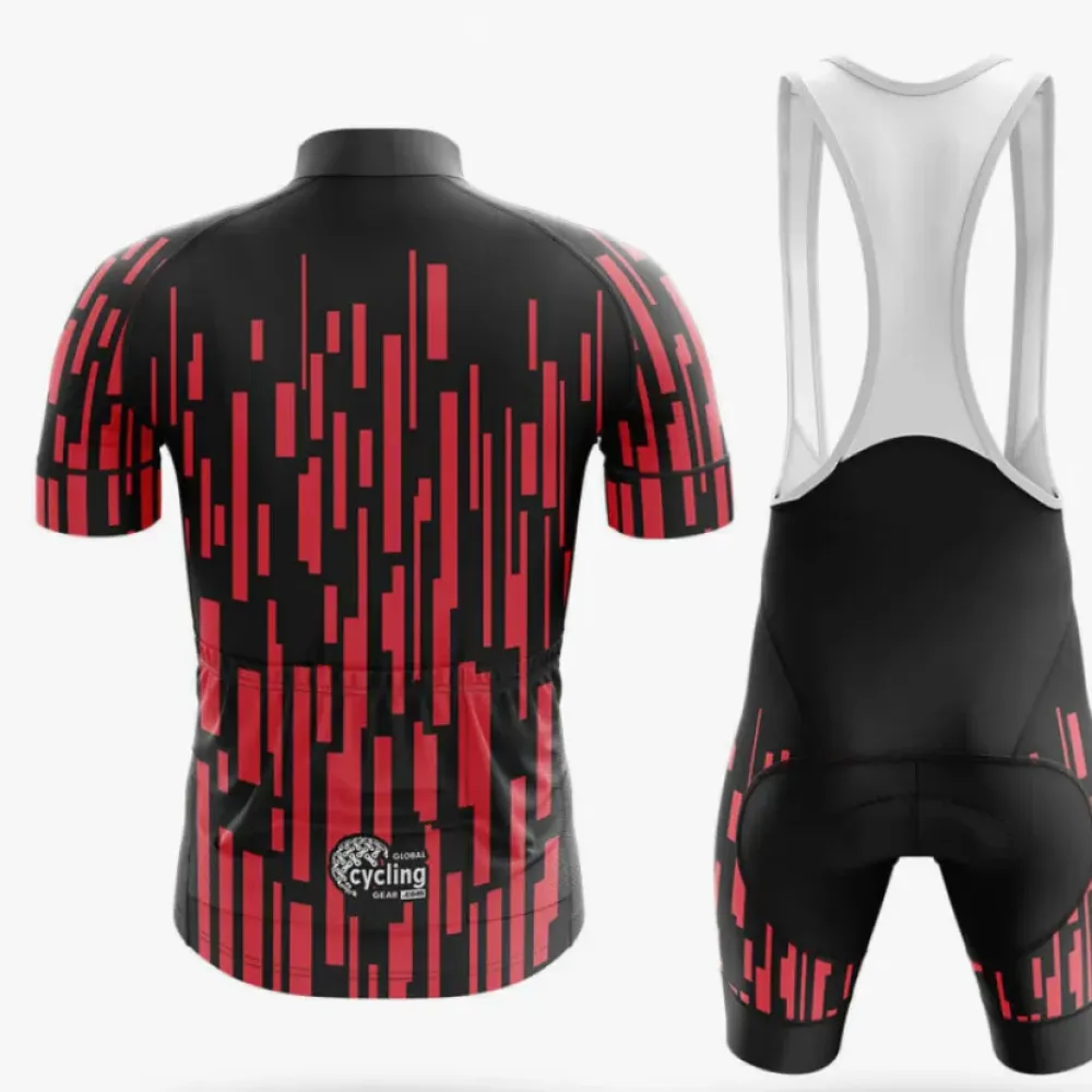 High Road Cycling Bibs Geometric Black/Red/White