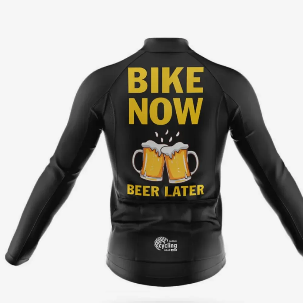 Bike Now Long Sleeve Cycling Jersey Black/Gold/White