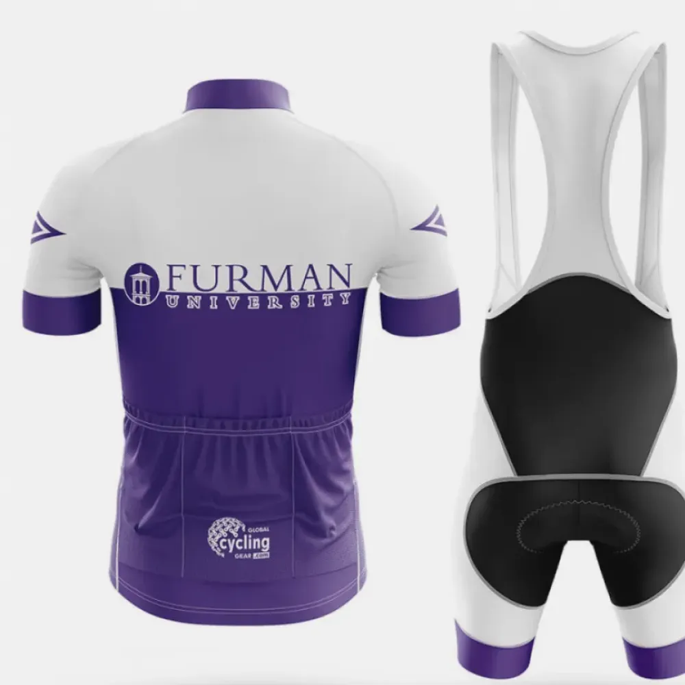 Furman University Cycling Bibs Ver.2 Breathable White/Purple/Black