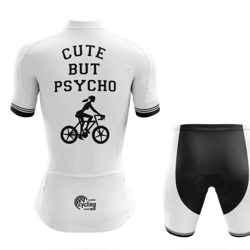 Cute But Psycho Women's Cycling Shorts White/Black/Grey