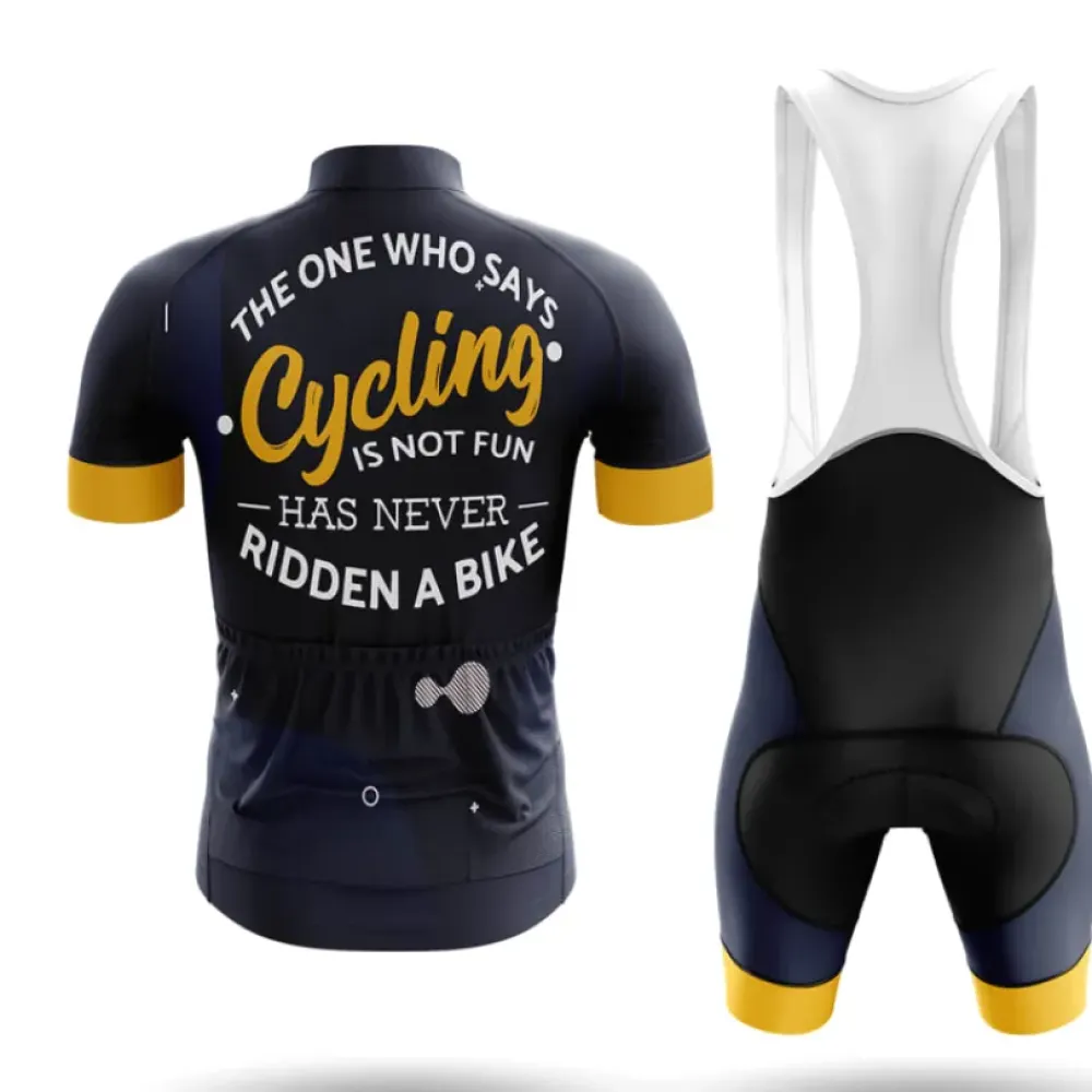Cycling Gear Motivational Quote Navy/Yellow/White