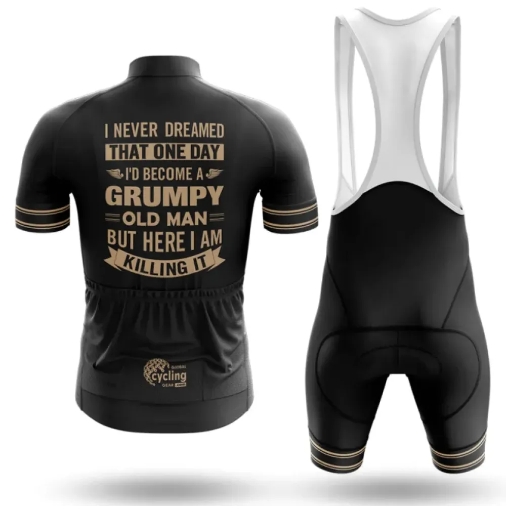 Grumpy Old Man Long Sleeve Cycling Jersey Ver.3 Black/Gold/White