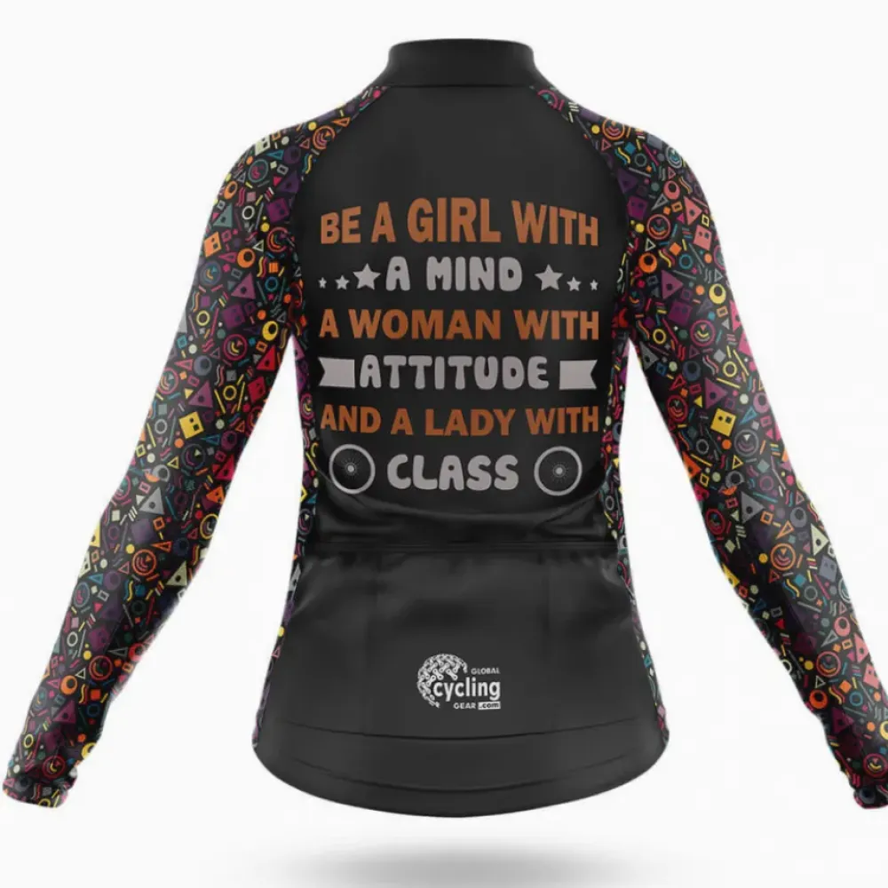 Lady With Class Cycling Jersey Black/Orange/Purple