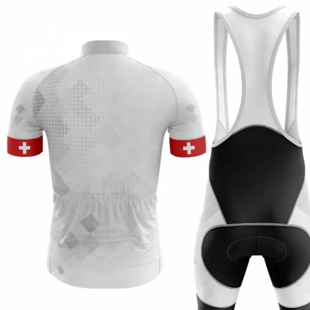 Switzerland Cycling Kit Cross Design White/Red/Black