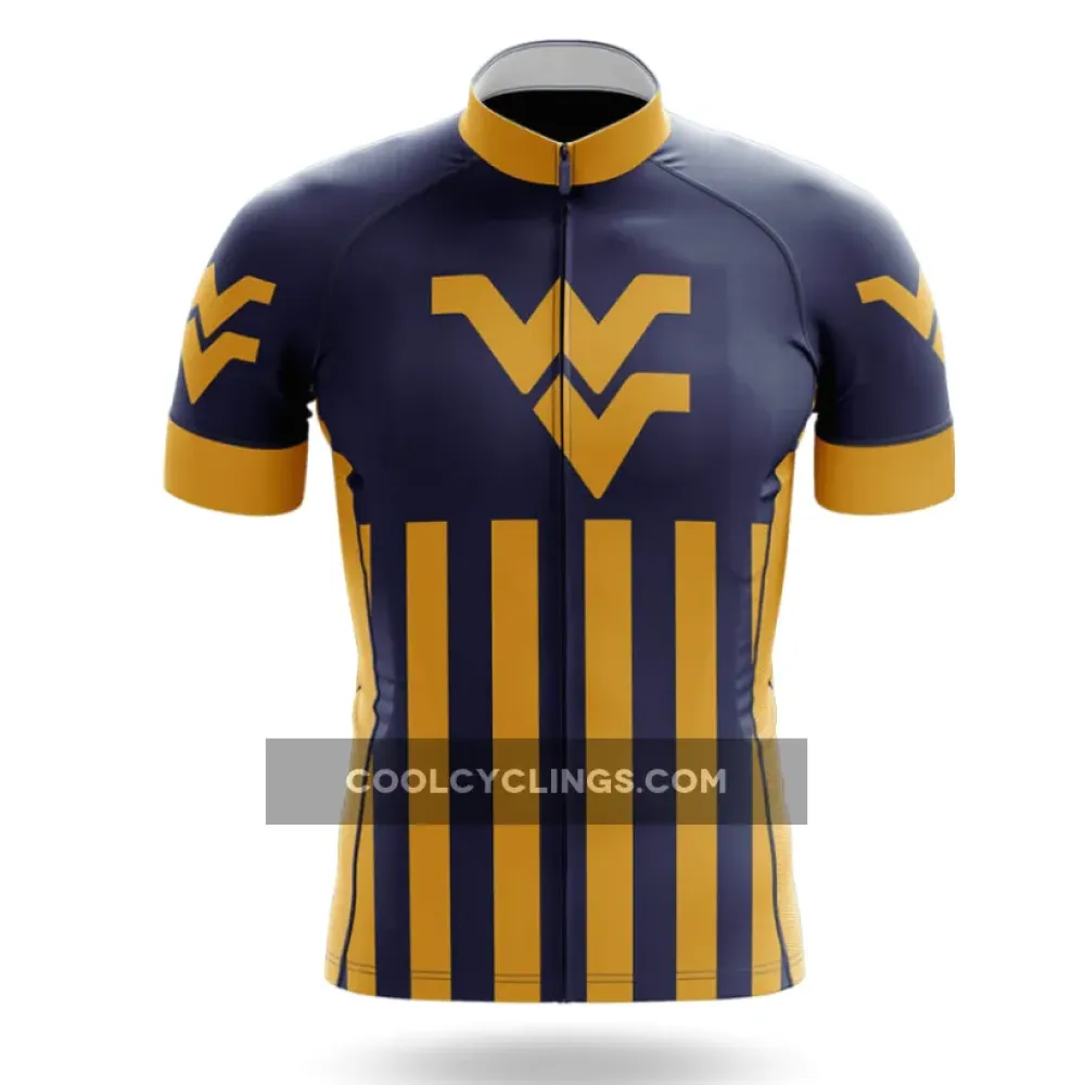 West Virginia University Cycling Jersey Navy/Gold/Striped