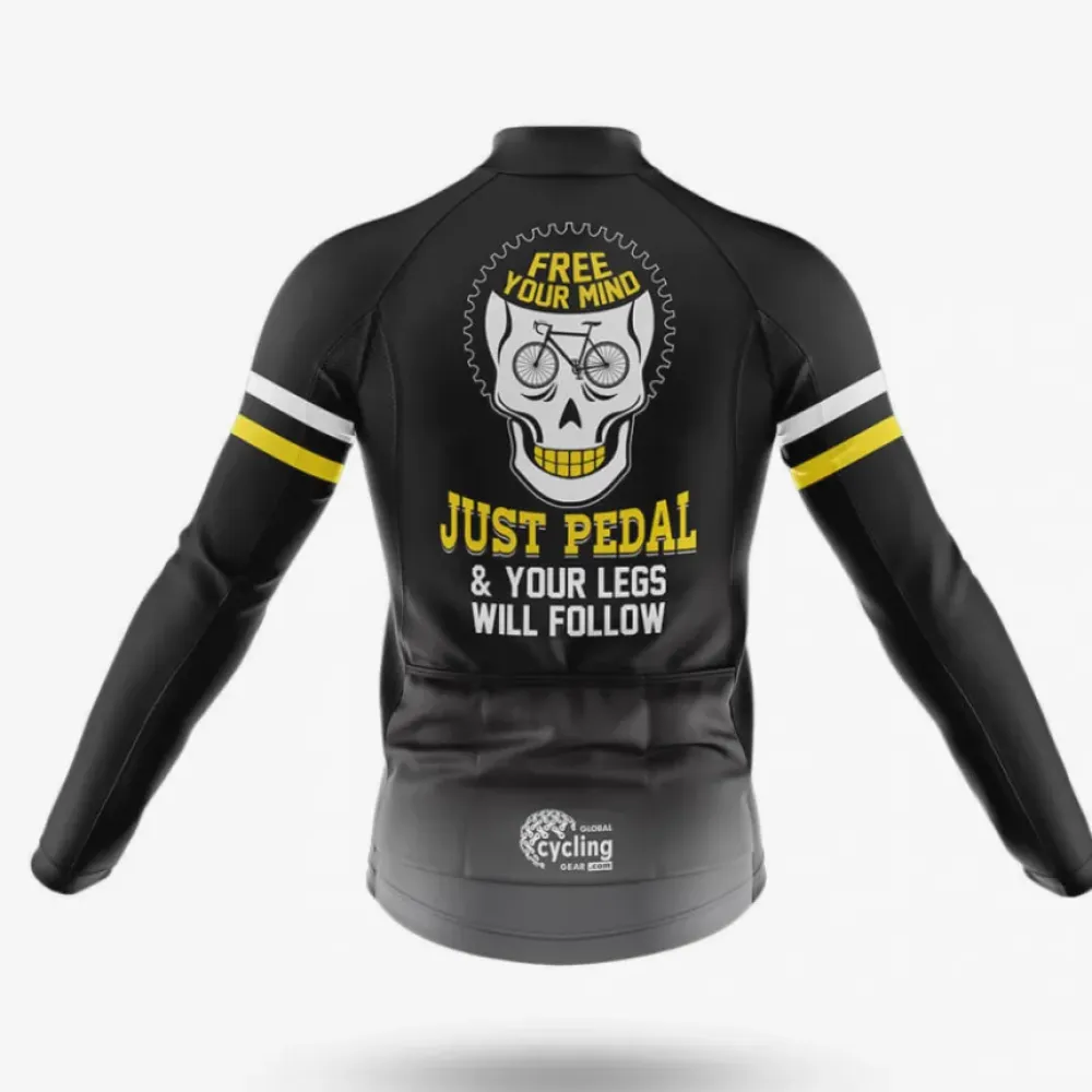 Cycling Jersey Free Your Mind Black/Yellow/White