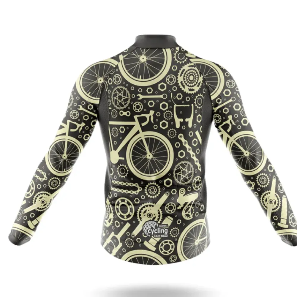 Bicycle Gears Cycling Kit Vintage Black/Gold/Silver