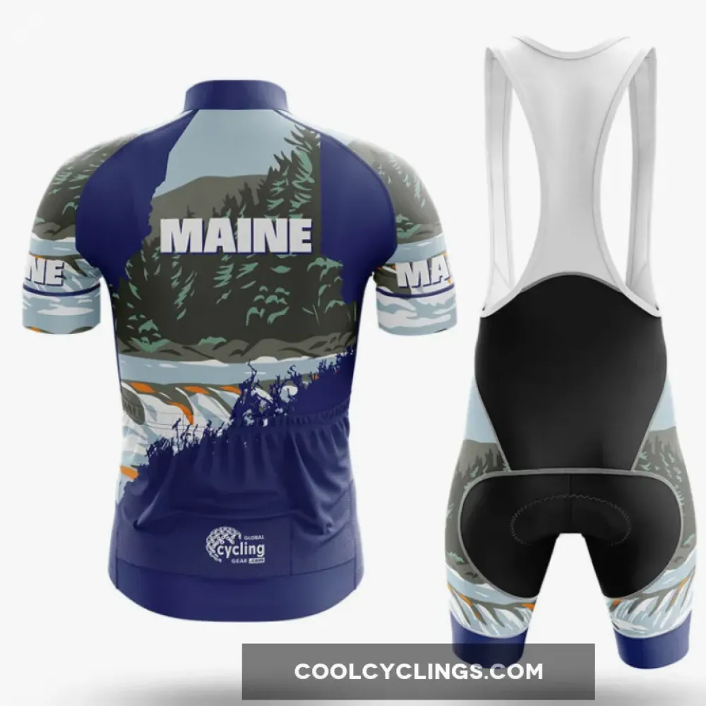 Maine State Cycling Bibs Colorful Navy/Orange/Grey