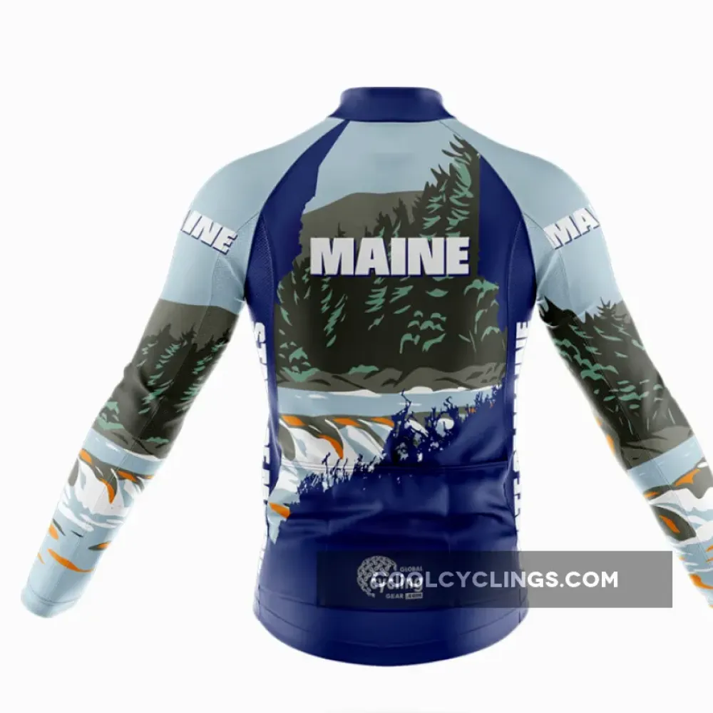 Maine State Cycling Bibs Colorful Navy/Orange/Grey