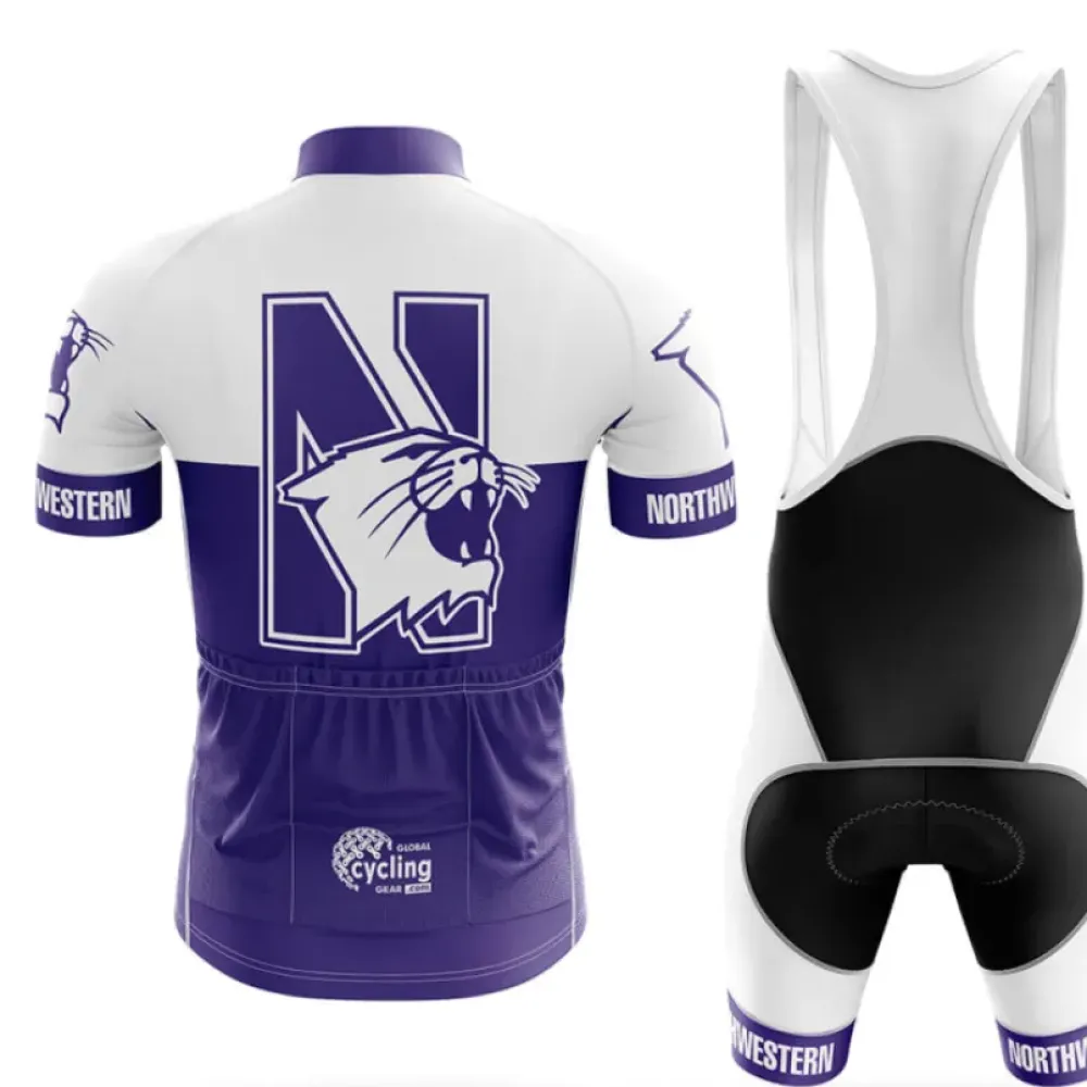 Northwestern Cycling Jersey Wildcats White/Purple/Blue