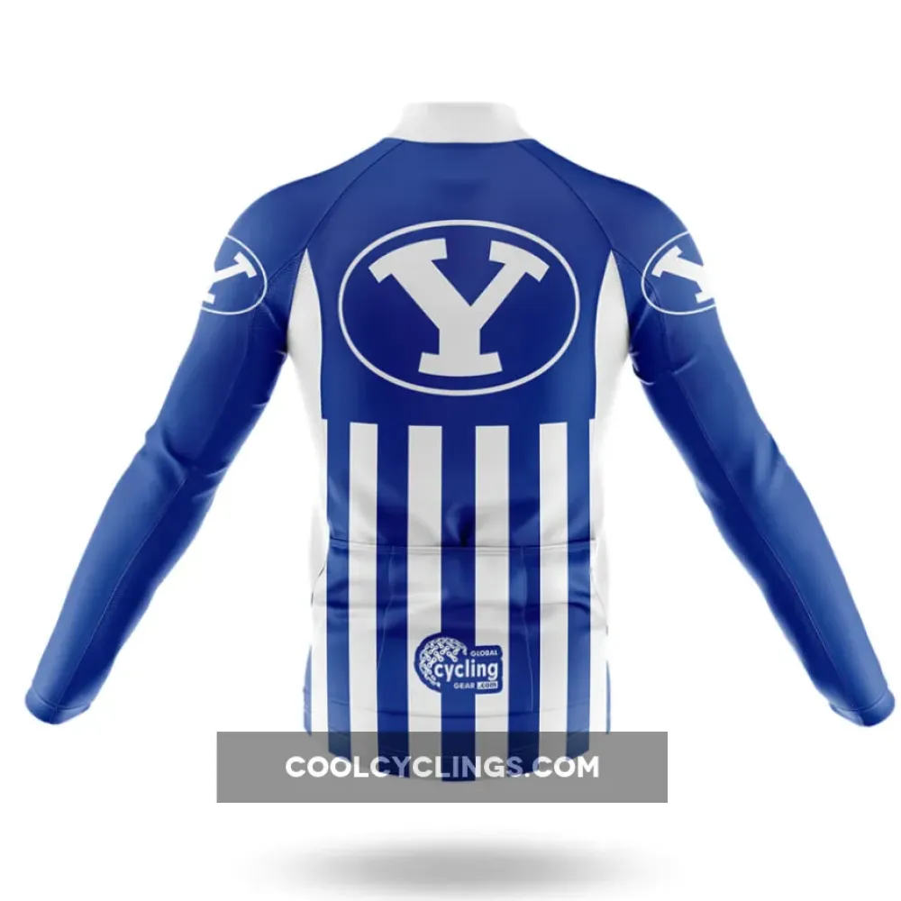 Brigham Young University USA Cycling Jersey Blue/White/Long Sleeve