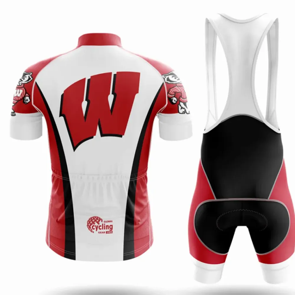 Wisconsin Badgers Cycling Kit Full Set Red/White/Black