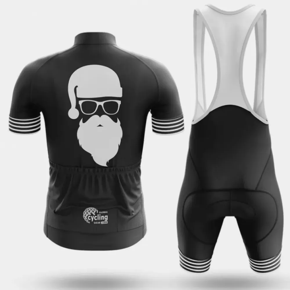 Hipster Santa Cycling Jersey Black/White/Grey