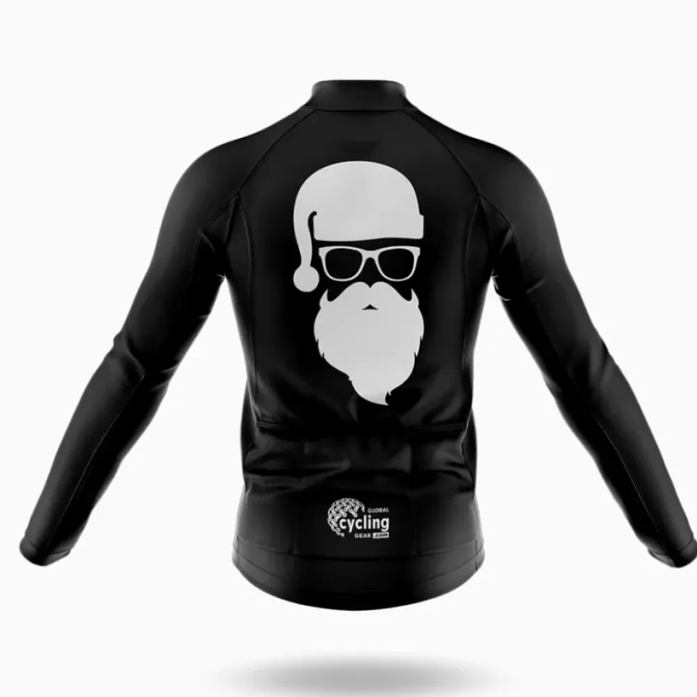 Hipster Santa Cycling Jersey Black/White/Grey