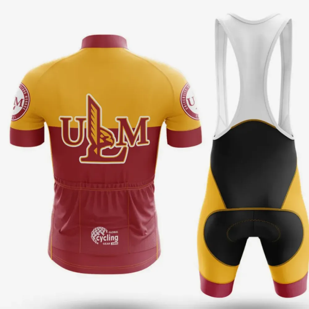 University of Louisiana Monroe Cycling Kit Full Set Ver.2 Yellow/Maroon/White