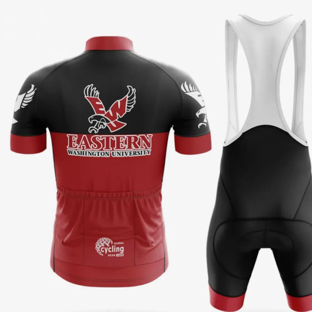 Eastern Washington University Cycling Bibs Ver.2 Breathable Black/Red/White