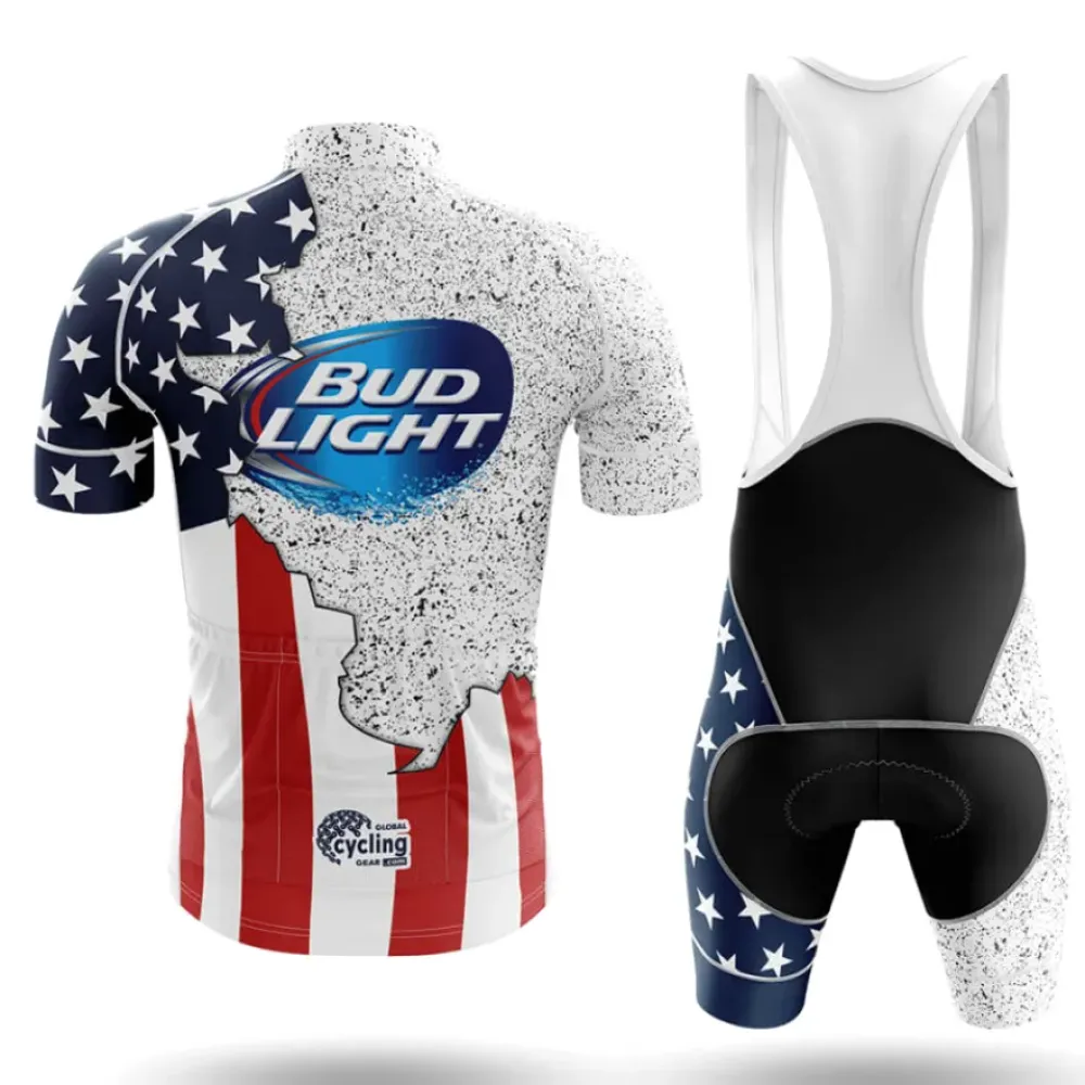 Bud Light American-style Beer Long Sleeve Cycling Jersey Red/White/Blue