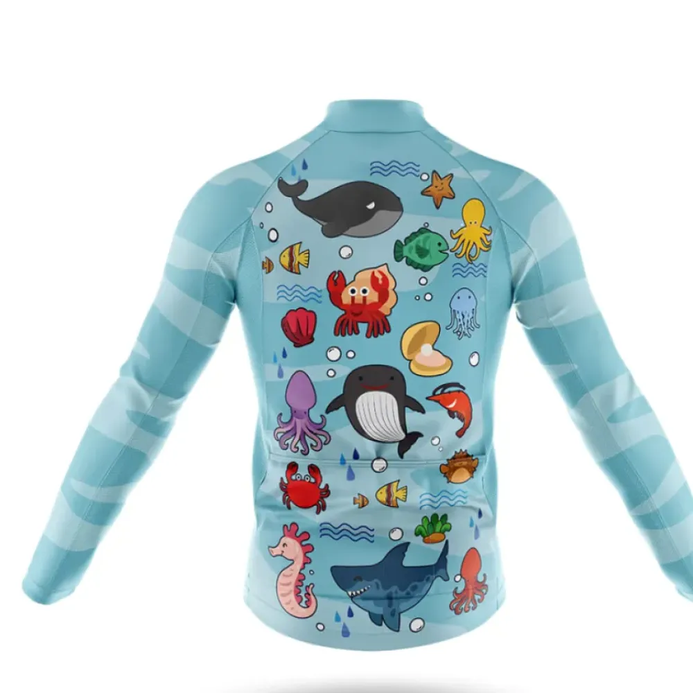 Cycling Gear Lab Under The Sea Bibs Aqua/Black/Light Blue