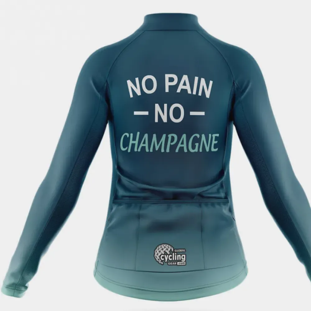 No Pain No Champagne Women's Cycling Kit Blue/Teal/Black