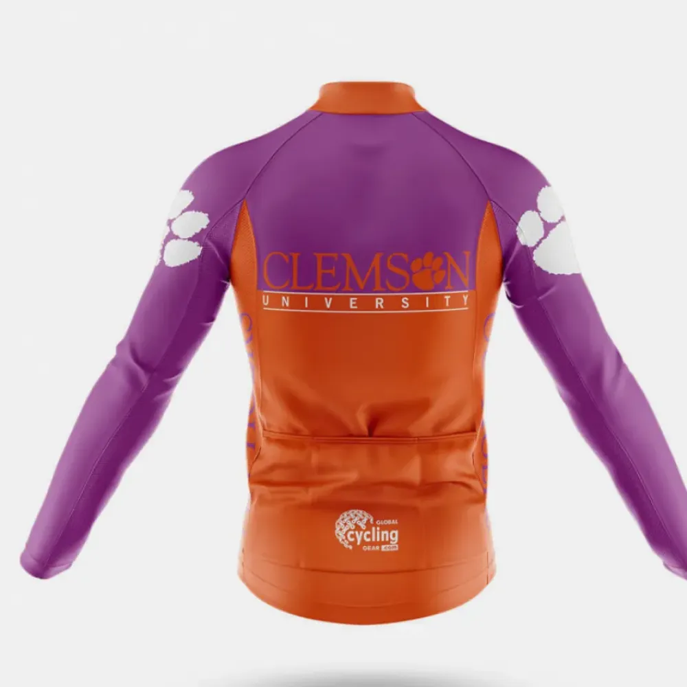 Clemson Cycling Bibs Paw Print Purple/Black/Orange