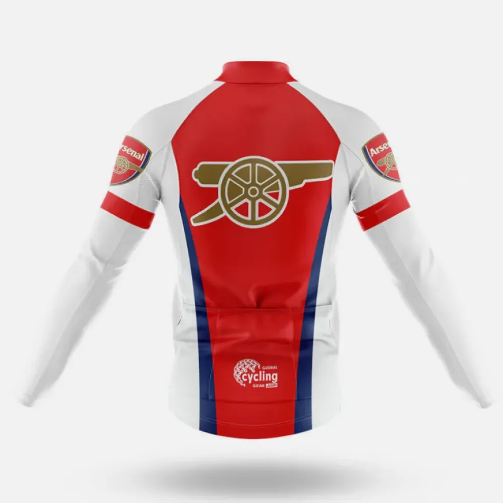 Arsenal Gooner Long Sleeve Cycling Jersey Red/White/Blue